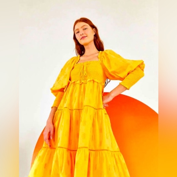 Farm Rio yellow pineapple dress new without tags - Picture 1 of 12